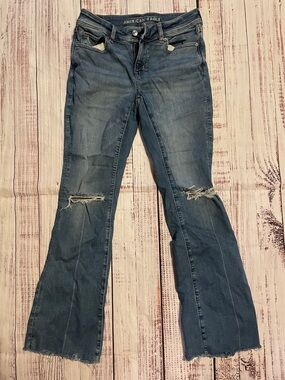 American Eagle Outfitters Blue Distressed kickboot